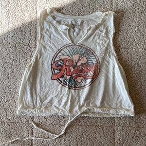 Roxy Graphic Cropped Cinched Tank Top